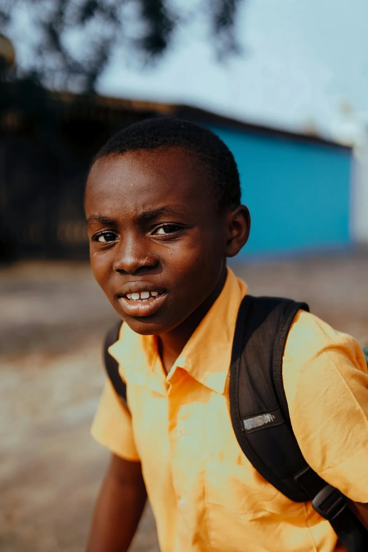 Smiling Nigerian schoolchild